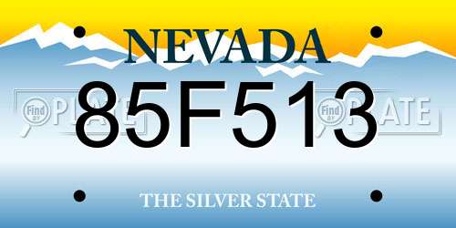 85F513 Nevada License Plate