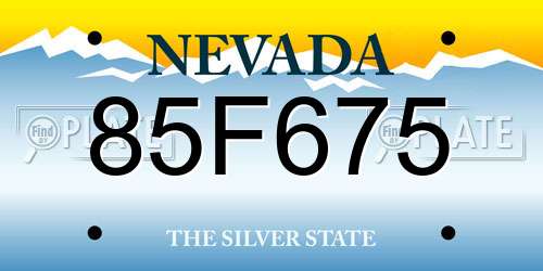 85F675 Nevada License Plate
