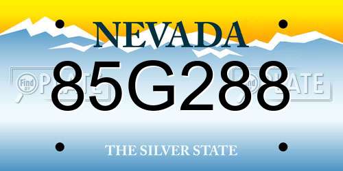 85G288 Nevada License Plate
