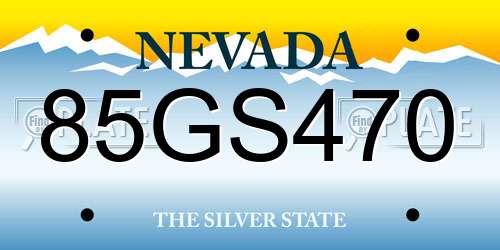 85GS470 Nevada License Plate
