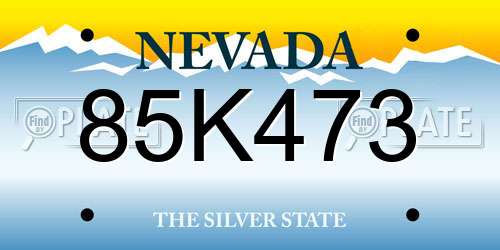 85K473 Nevada License Plate