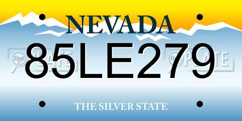85LE279 Nevada License Plate