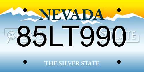 85LT990 Nevada License Plate