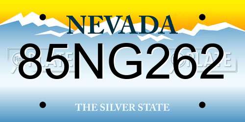 85NG262 Nevada License Plate