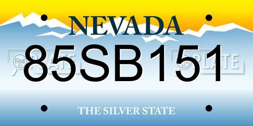 85SB151 Nevada License Plate
