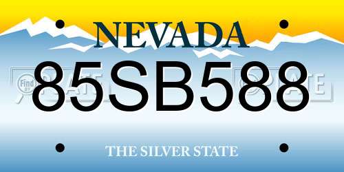85SB588 Nevada License Plate