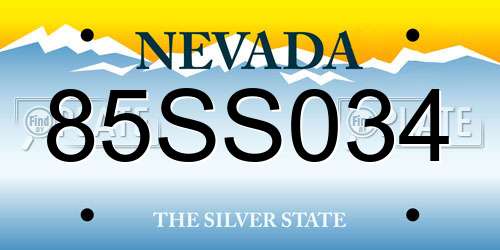 85SS034 Nevada License Plate
