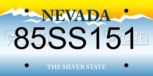 85SS151 Nevada License Plate
