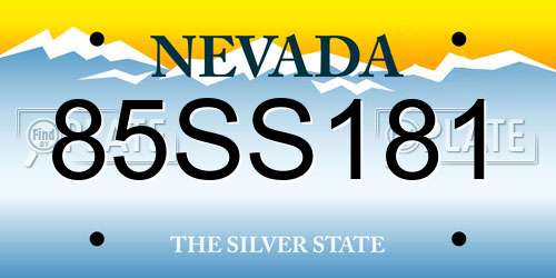 85SS181 Nevada License Plate