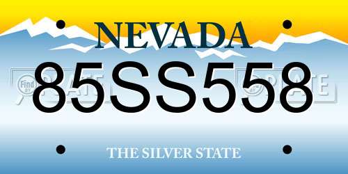 85SS558 Nevada License Plate