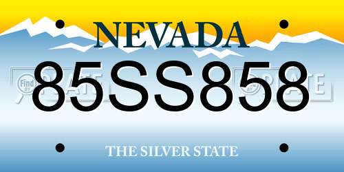 85SS858 Nevada License Plate