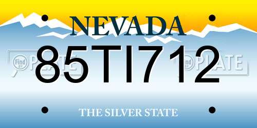 85TI712 Nevada License Plate