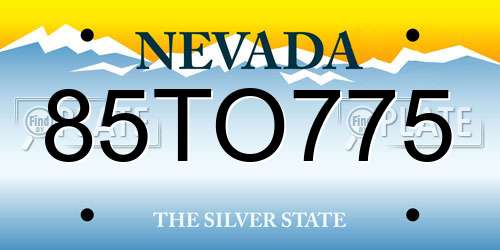 85TO775 Nevada License Plate