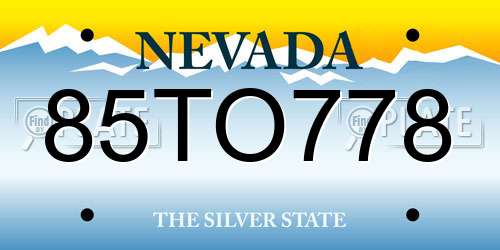 85TO778 Nevada License Plate