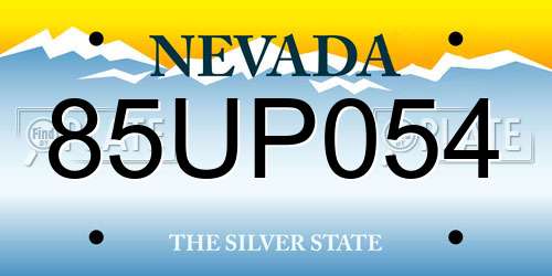 85UP054 Nevada License Plate