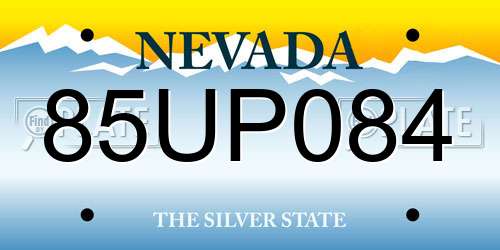 85UP084 Nevada License Plate