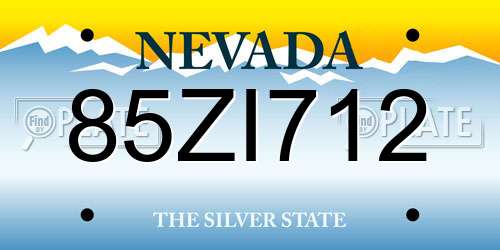 85ZI712 Nevada License Plate