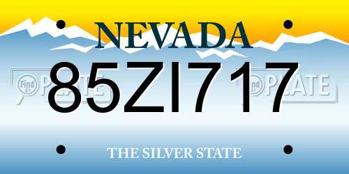 85ZI717 Nevada License Plate