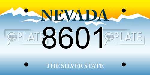 8601 Nevada License Plate