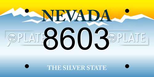 8603 Nevada License Plate