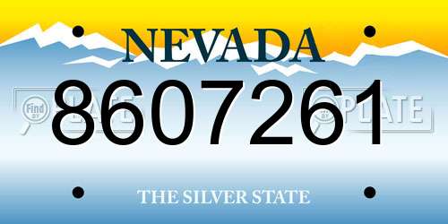 8607261 Nevada License Plate