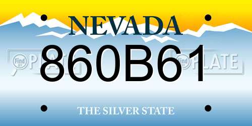 860B61 Nevada License Plate