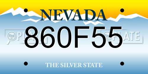 860F55 Nevada License Plate
