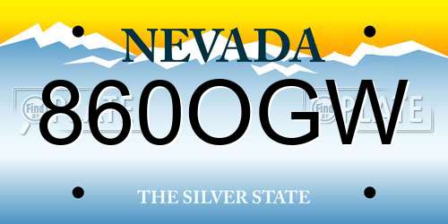 860OGW Nevada License Plate