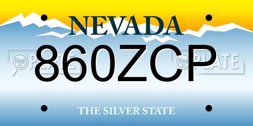 860ZCP Nevada License Plate