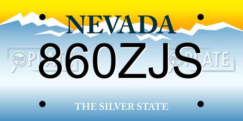860ZJS Nevada License Plate