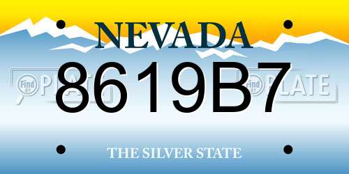 8619B7 Nevada License Plate