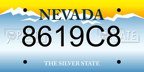 8619C8 Nevada License Plate