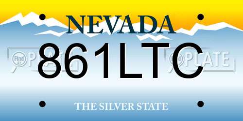 861LTC Nevada License Plate