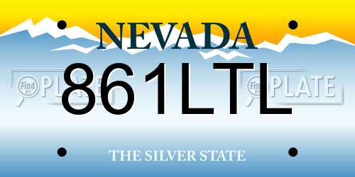 861LTL Nevada License Plate