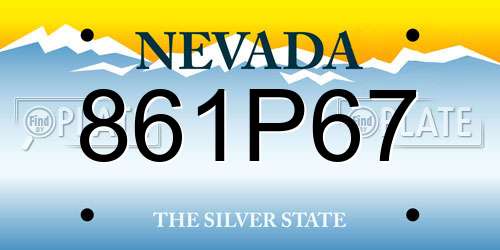 861P67 Nevada License Plate