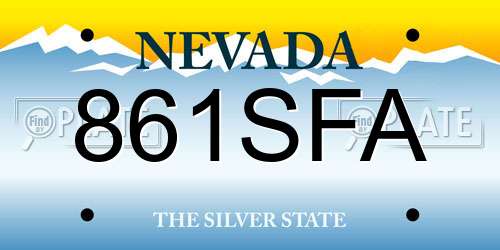 861SFA Nevada License Plate