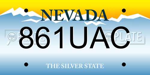 861UAC Nevada License Plate