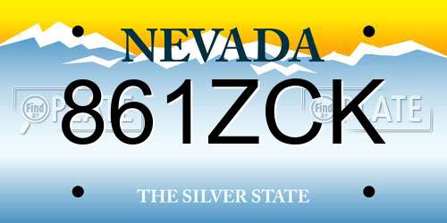 861ZCK Nevada License Plate