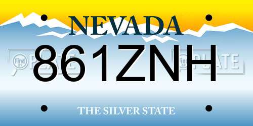 861ZNH Nevada License Plate