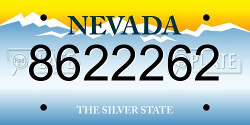8622262 Nevada License Plate