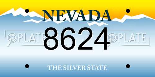 8624 Nevada License Plate