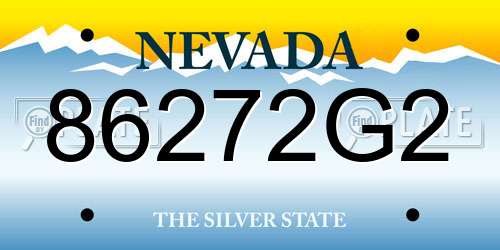 86272G2 Nevada License Plate