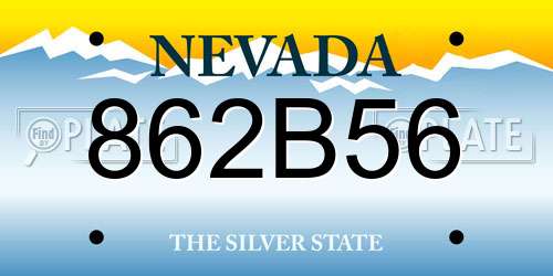 862B56 Nevada License Plate