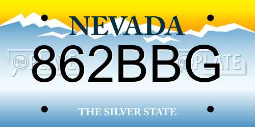 862BBG Nevada License Plate