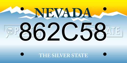 862C58 Nevada License Plate