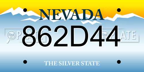 862D44 Nevada License Plate