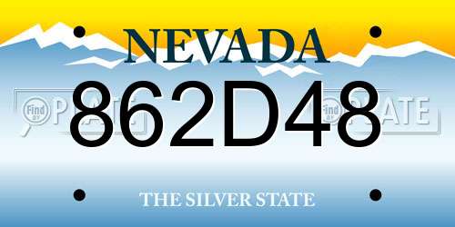862D48 Nevada License Plate