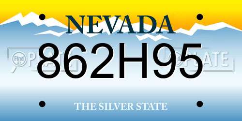 862H95 Nevada License Plate