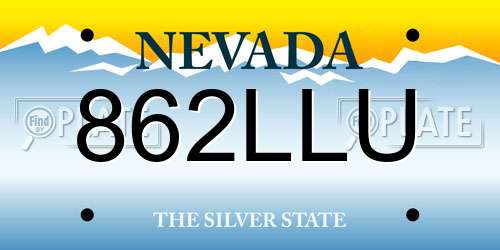 862LLU Nevada License Plate
