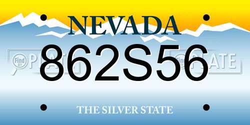 862S56 Nevada License Plate